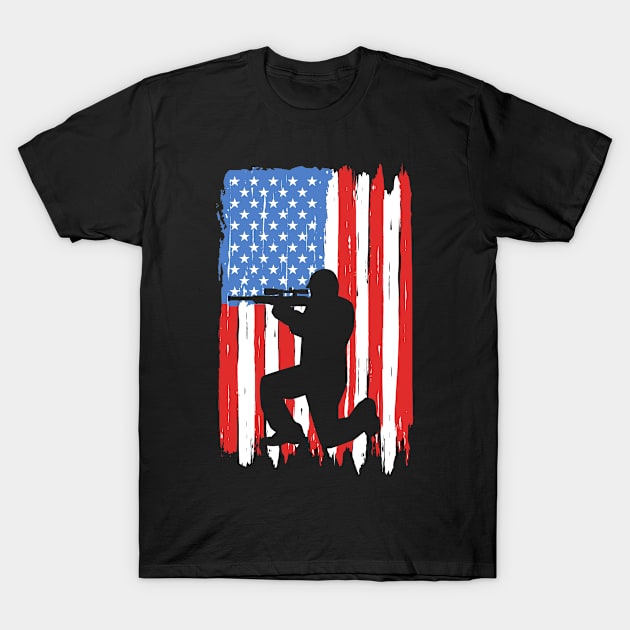 American Flag Airsoft Graphic T-Shirt by adik